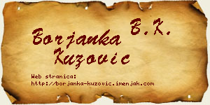Borjanka Kuzović vizit kartica